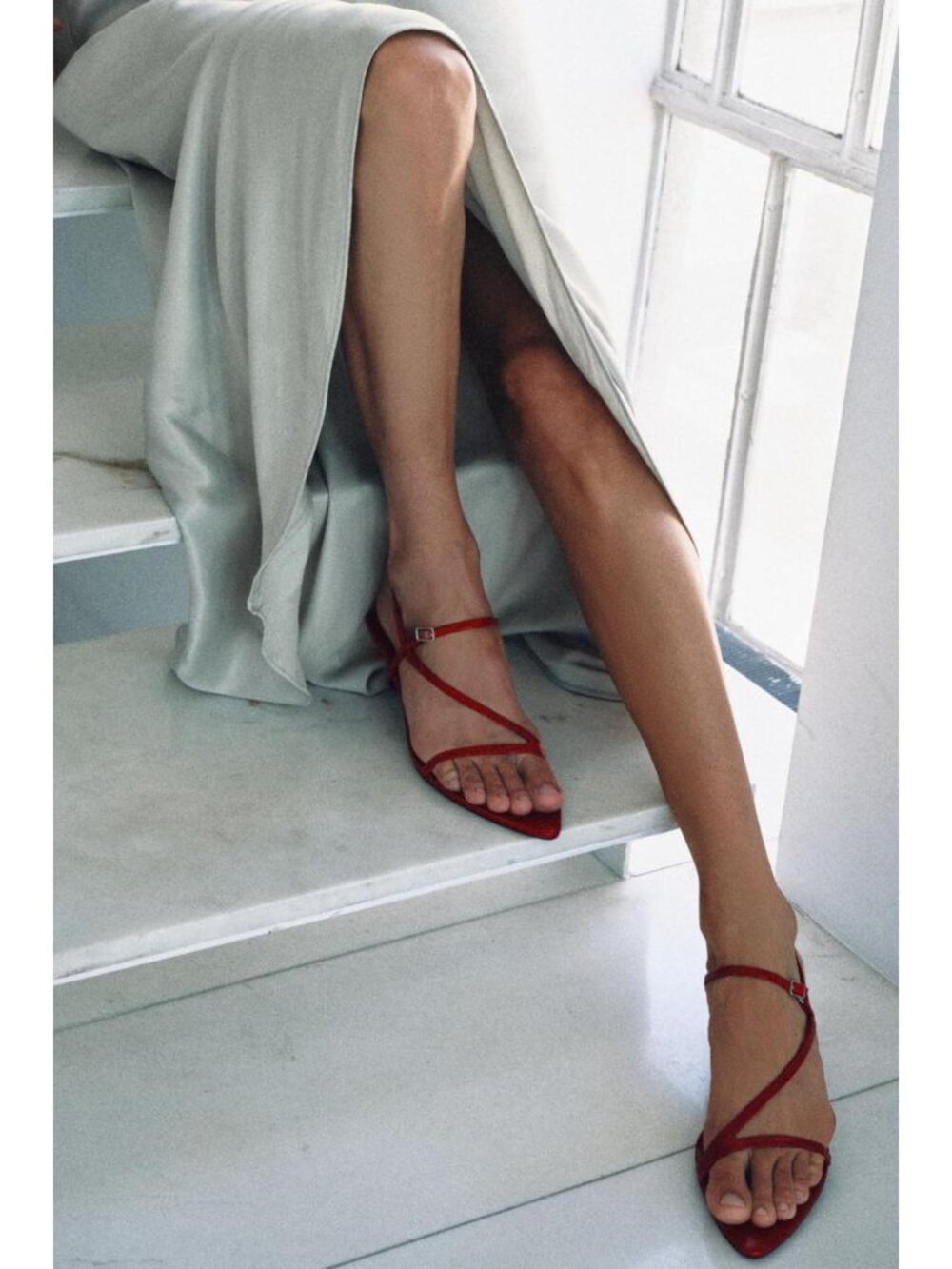 ZARA LEATHER KITTEN HEEL SANDALS 1322/810/600